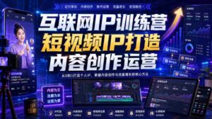 互联网IP训练营,短视频IP打造,内容创作运营-中创网_分享创业项目_助您在家赚钱