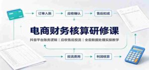 电商财务核算研修课:抖音平台账务逻辑,应收售后投流,全套数据处理实操教学-中创网_分享创业项目_助您在家赚钱