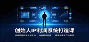 创始人IP利润系统打造课:打造差异化活人感人设,内容抓手搭建,导演思维工作流教学-中创网_分享创业项目_助您在家赚钱