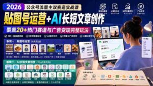 (20153期)公众号流量主双赛道实战课:贴图号运营+AI长短文章创作,覆盖20+热门赛道与广告变现完整玩法-中创网_分享创业项目_助您在家赚钱