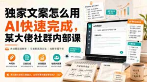 独家文案怎么用AI快速完成,某大佬社群内部课-中创网_分享创业项目_助您在家赚钱