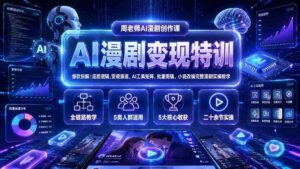 (19633期)AI漫剧变现特训★爆款拆解|底层逻辑,变现渠道,AI工具矩阵,批量剪辑,小说改编完整漫剧实操教学-中创网_分享创业项目_助您在家赚钱