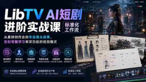 (19836期)LibTV AI短剧进阶实操课标准化工作流;从素材创作走向专业镜头叙事,告别零散学习单项功能的低效模式-中创网_分享创业项目_助您在家赚钱
