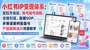 小红书IP变现体系：定位方法论、账号起号流程、合规引流、直播SOP、多赛道案例复盘与产品矩阵设计完整教学-中创网_分享创业项目_助您在家赚钱