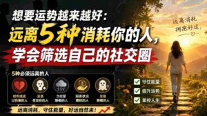 （19965期）付费文章：想要运势越来越好：远离5种消耗你的人，学会筛选自己的社交圈-中创网_分享创业项目_助您在家赚钱