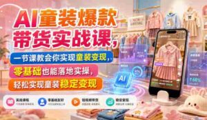 AI童装爆款带货实战课,一节课教会你实现童装变现,零基础也能落地实操-中创网_分享创业项目_助您在家赚钱