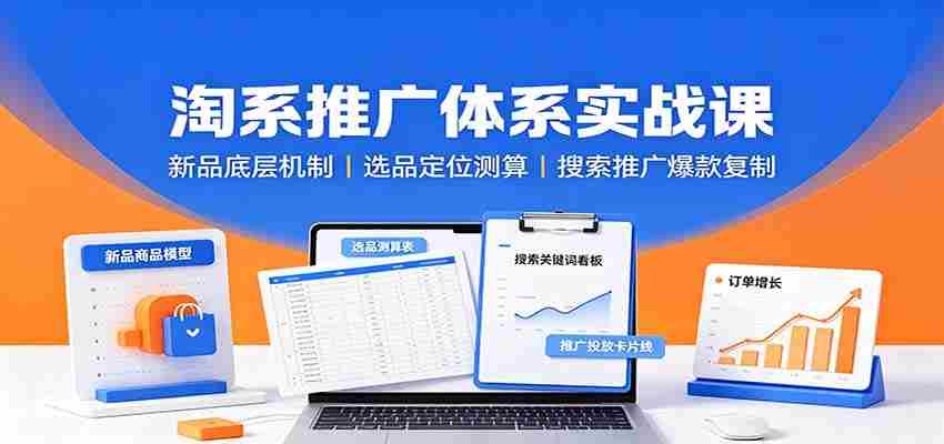 淘系推广体系实战课：新品底层机制，选品定位测算，搜索推广爆款复制-中创网_分享创业项目_助您在家赚钱