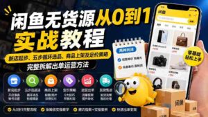 (19891期)闲鱼无货源从0到1实战教程——新店起步、五步循环选品、商品上架及定价策略,完整拆解出单运营方法-中创网_分享创业项目_助您在家赚钱