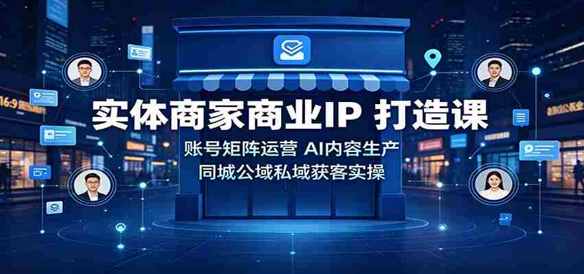 实体商家商业IP打造课：账号矩阵运营，AI内容生产，同城公域私域获客实操-中创网_分享创业项目_助您在家赚钱