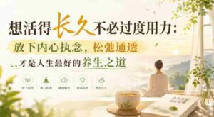 付费文章:想活得长久不必过度用力:放下内心执念,松弛通透才是人生最好的养生之道-中创网_分享创业项目_助您在家赚钱