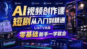 AI视频创作课,短剧从入门到精通,LibTV出品,零基础新手一学就会-中创网_分享创业项目_助您在家赚钱