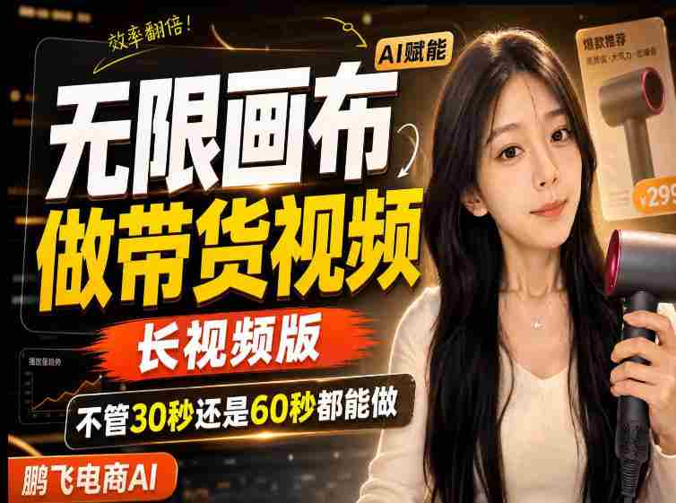 【保姆级教程】无限画布搭建长带货视频,拼接不翻车全程一致,小白跟着步骤也能上手