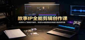 故事IP全能剪辑创作课:从软件入门到成片制作,实拍与AI配音结合快速打造优质内容-中创网_分享创业项目_助您在家赚钱