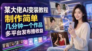 某大佬Ai变装教程，制作简单，几分钟一个作品，多平台发布撸收益-中创网_分享创业项目_助您在家赚钱