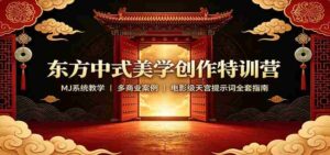 东方中式美学创作特训营:MJ系统教学,多商业案例,电影级天宫提示词全套指南-中创网_分享创业项目_助您在家赚钱