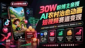 (19648期)30W粉博主亲授AI农村治愈动画短视频赛道变现:60条作品起号×单条涨粉1W+×极易进精选+伙伴计划,稳定收益×日入400+-中创网_分享创业项目_助您在家赚钱
