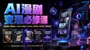 （19664期）AI漫剧变现必修课：版权授权×爆款剧本×AI生成×高清角色×自动分镜×高级运镜×配音剪辑×零基础变现-中创网_分享创业项目_助您在家赚钱