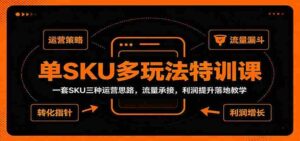 单SKU多玩法特训课:一套SKU三种运营思路,流量承接,利润提升落地教学-中创网_分享创业项目_助您在家赚钱