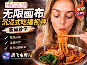 保姆级教程|用AI无线画布做沉浸式吃播,3步直接出片,无线画布工作流,操作简单好上手-中创网_分享创业项目_助您在家赚钱