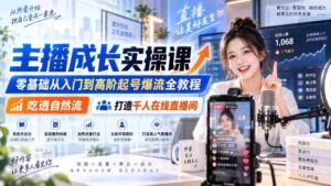 主播成长实操课|零基础从入门到高阶起号爆流全教程,吃透自然流,打造千人在线直播间-中创网_分享创业项目_助您在家赚钱