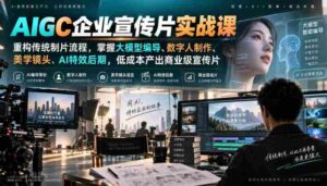 颠覆传统影视制作!AIGC实战培训,深度解析大模型编导技巧、数字人制作艺术、美学镜头捕捉与AI特效后期,轻松打造低成本商业级宣传片-中创网_分享创业项目_助您在家赚钱