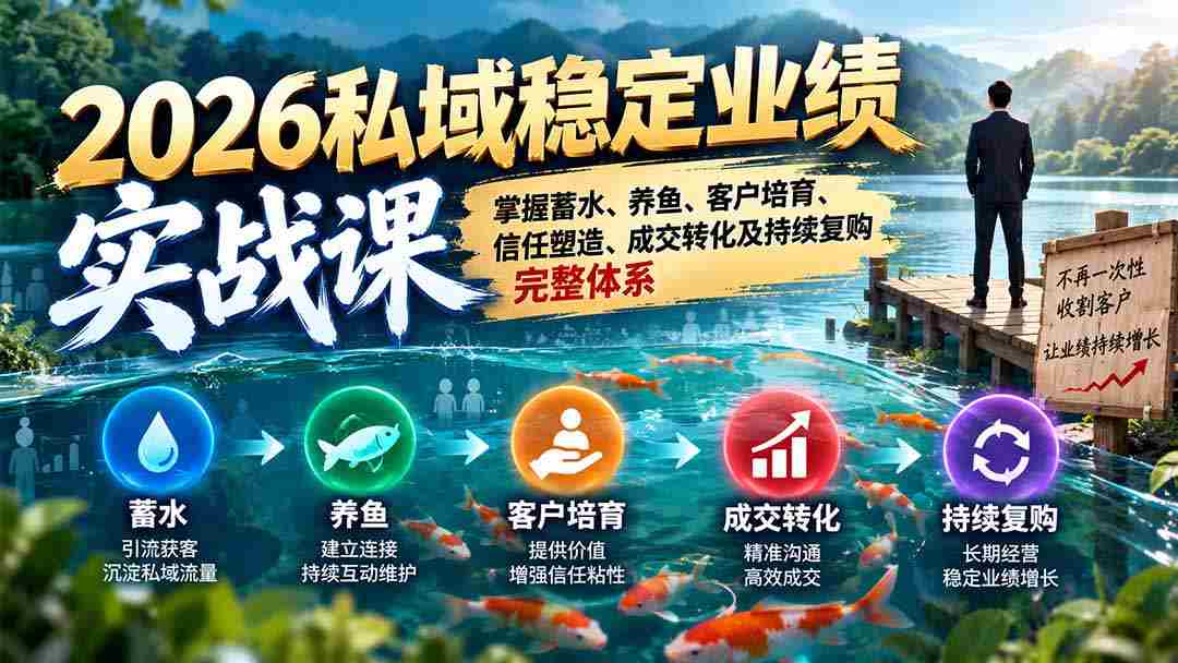 2026年度私域流量盈利攻略：全面解锁蓄客、养客、培育客户信任、实现交易转化与长久回购策略-中创网_分享创业项目_助您在家赚钱