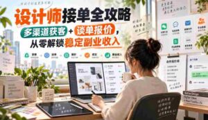 设计师副业秘籍:零水印设计订单攻略,多途径吸客谈价,开启稳定副业收入之路-中创网_分享创业项目_助您在家赚钱