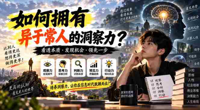 某公众号付费文章:如何拥有异于常人的洞察力?