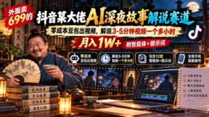 抖音热门AI解说达人揭秘:零成本制作,仅需3-5分钟,月入过万不是梦,附带智能助手与关键提示词,售价仅需699元-中创网_分享创业项目_助您在家赚钱