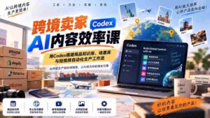 跨境卖家AI内容效率课:用Codex搭建商品知识库、场景库与短视频自动化生产工作流-中创网_分享创业项目_助您在家赚钱
