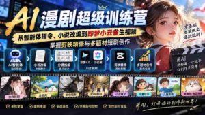 AI漫剧超级特训营:从智能体指令、小说改编到即梦小云雀生视频,掌握剪映精修与多题材短剧创作-中创网_分享创业项目_助您在家赚钱