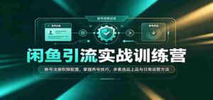 闲鱼引流实战训练营:账号注册权限配置,掌握养号技巧,多套选品上品与日常运营方法-中创网_分享创业项目_助您在家赚钱