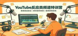 YouTube反应类频道特训营:赛道选品验证,素材版权核查,音频剪辑变现-中创网_分享创业项目_助您在家赚钱