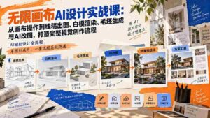 【无水印】无限画布AI设计实战课-更新：从画布操作到线稿出图、白模渲染、毛坯生成与AI改图，打造完整视觉创作流程-中创网_分享创业项目_助您在家赚钱