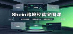 Shein跨境经营突围课:选品测品运营优化,自研工具赋能,破解单量与利润增长困境-中创网_分享创业项目_助您在家赚钱