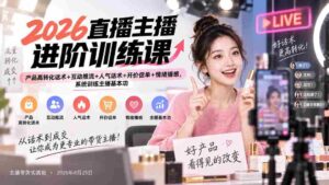 2026直播主播进阶训练课:产品高转化话术+互动推流+人气话术+开价促单+情绪播感,系统训练主播基本功-中创网_分享创业项目_助您在家赚钱