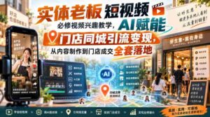 实体老板短视频必修视频兴趣教学,AI赋能门店同城引流变现,AI+短视频+直播打爆实体客流量-中创网_分享创业项目_助您在家赚钱