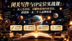深入闭关,塑造个人IP:挖掘人生故事与激情所在,打造个性化内容表达体系-中创网_分享创业项目_助您在家赚钱
