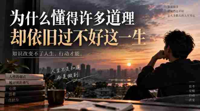 某社群精选文:为什么懂得许多道理却依旧过不好这一生?
