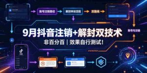 9月抖音注销+解封双技术，非百分百，效果自行测试！-中创网_分享创业项目_助您在家赚钱
