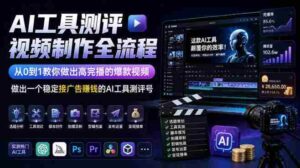 从零开始打造爆款AI测评视频,掌握全流程,轻松实现高完播率,开启广告收益之旅-中创网_分享创业项目_助您在家赚钱
