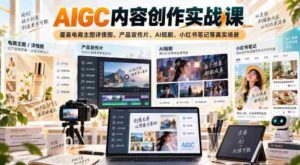 AIGC内容创作实战课,覆盖电商主图详情图、产品宣传片、AI短剧、小红书笔记等真实场景-中创网_分享创业项目_助您在家赚钱