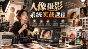 深度解析】人像摄影全攻略:色彩美学、构图布光技巧、镜头操作秘籍,PS后期精修调色,作品创作与自媒体运营一网打尽-中创网_分享创业项目_助您在家赚钱