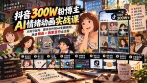 抖音百万粉丝达人揭秘:AI情绪动画制作全攻略,涵盖账号运营、剧本编写及AI生成视频,解锁精选内容与独家签约之道-中创网_分享创业项目_助您在家赚钱