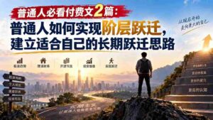 (20262期)普通人必看付费文2篇:普通人如何实现阶层跃迁,建立适合自己的长期跃迁思路-中创网_分享创业项目_助您在家赚钱