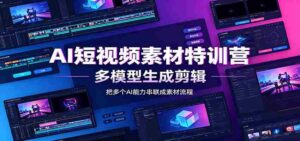 AI短视频素材特训营:Codex本地部署实操,多模型生成剪辑,爆量素材挖掘教学-中创网_分享创业项目_助您在家赚钱