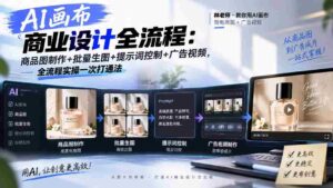 AI绘画设计全攻略:商品图片制作、批量生成、精准提示词操控与广告视频制作,一气呵成实操技巧-中创网_分享创业项目_助您在家赚钱