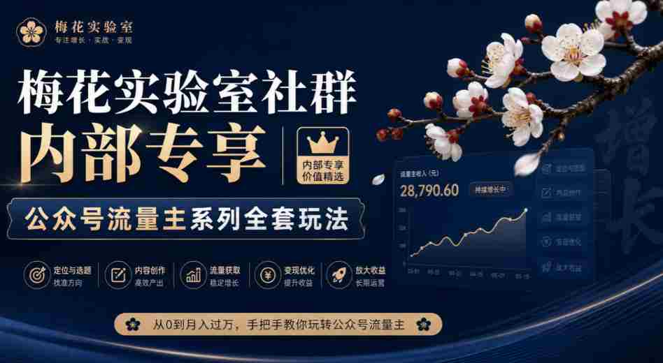 梅花实验室社群内部专享-公众号流量主系列全套玩法