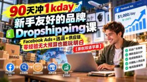 仅需90天,轻松达成1000天销量目标!新手必看:轻松掌握Dropshipping秘诀,Facebook广告、精选产品及供应链全解析【独家双语教学-中创网_分享创业项目_助您在家赚钱