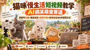 AI赋能萌宠搞笑短视频,猫主子悠闲日常攻略,一网打尽视频变现路径:平台分成、独家精选、合作招募与学徒招募多元收益攻略-中创网_分享创业项目_助您在家赚钱